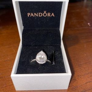 Pandora Teardrop Halo Ring
